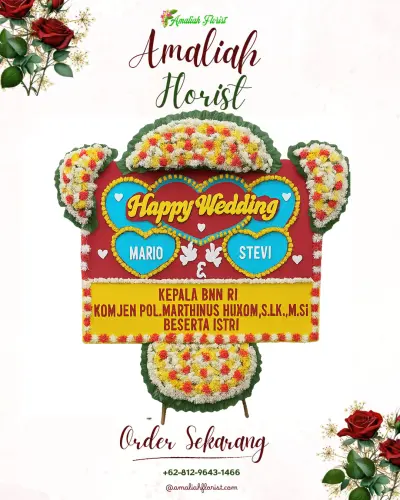 Karangan Papan Bunga Pernikahan di Nomporejo